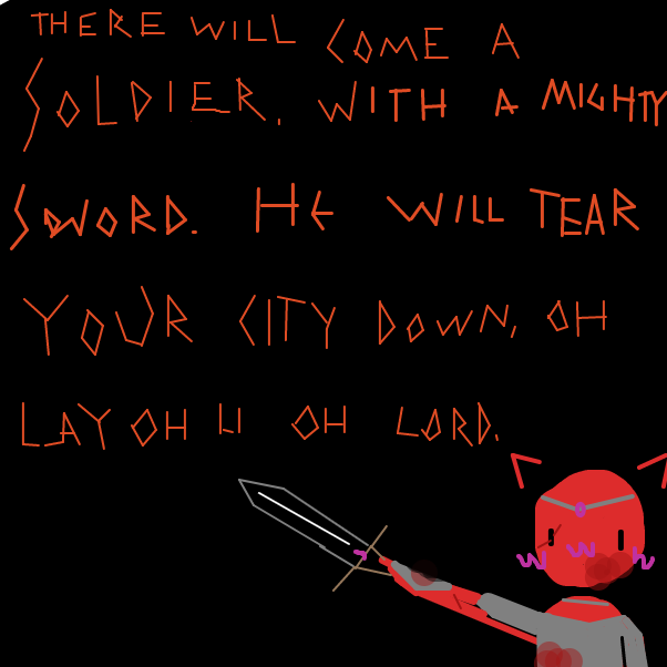 Drawing in soldier, poet, siren, king by XD