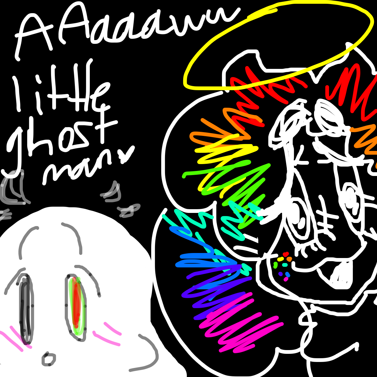 Aaaaw little ghost man ❤️ - Online Drawing Game Comic Strip Panel by YanaTheDankest