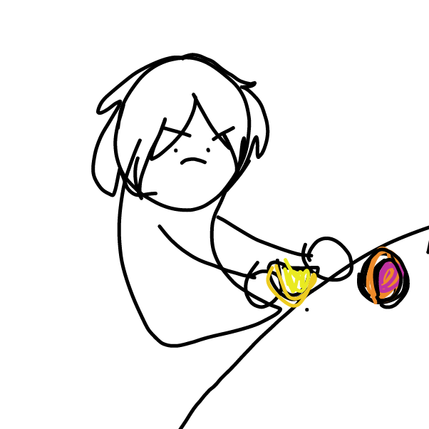 A man who loves sour is putting down a sugar cookie and trying to pick up a lemon - Online Drawing Game Comic Strip Panel by LimeyCookie