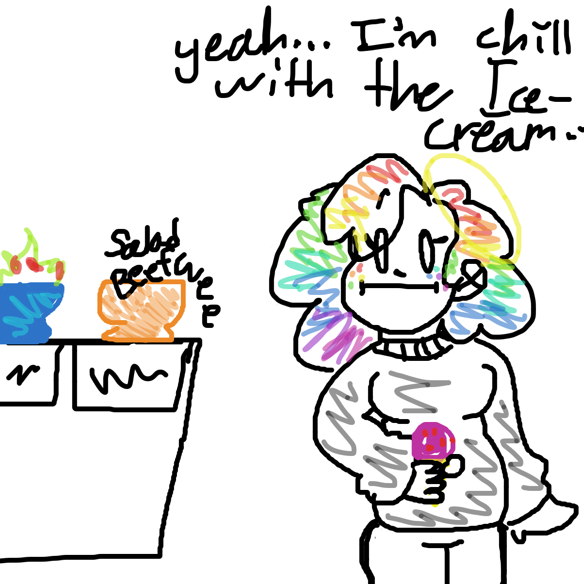 Yeah…I’m chill with the ice cream🍦😅 - Online Drawing Game Comic Strip Panel by Liliana B