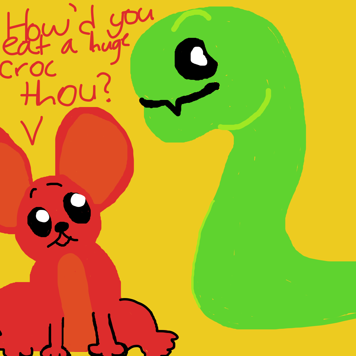 How’d you eat a huge croc thou? - Online Drawing Game Comic Strip Panel by YanaTheDankest