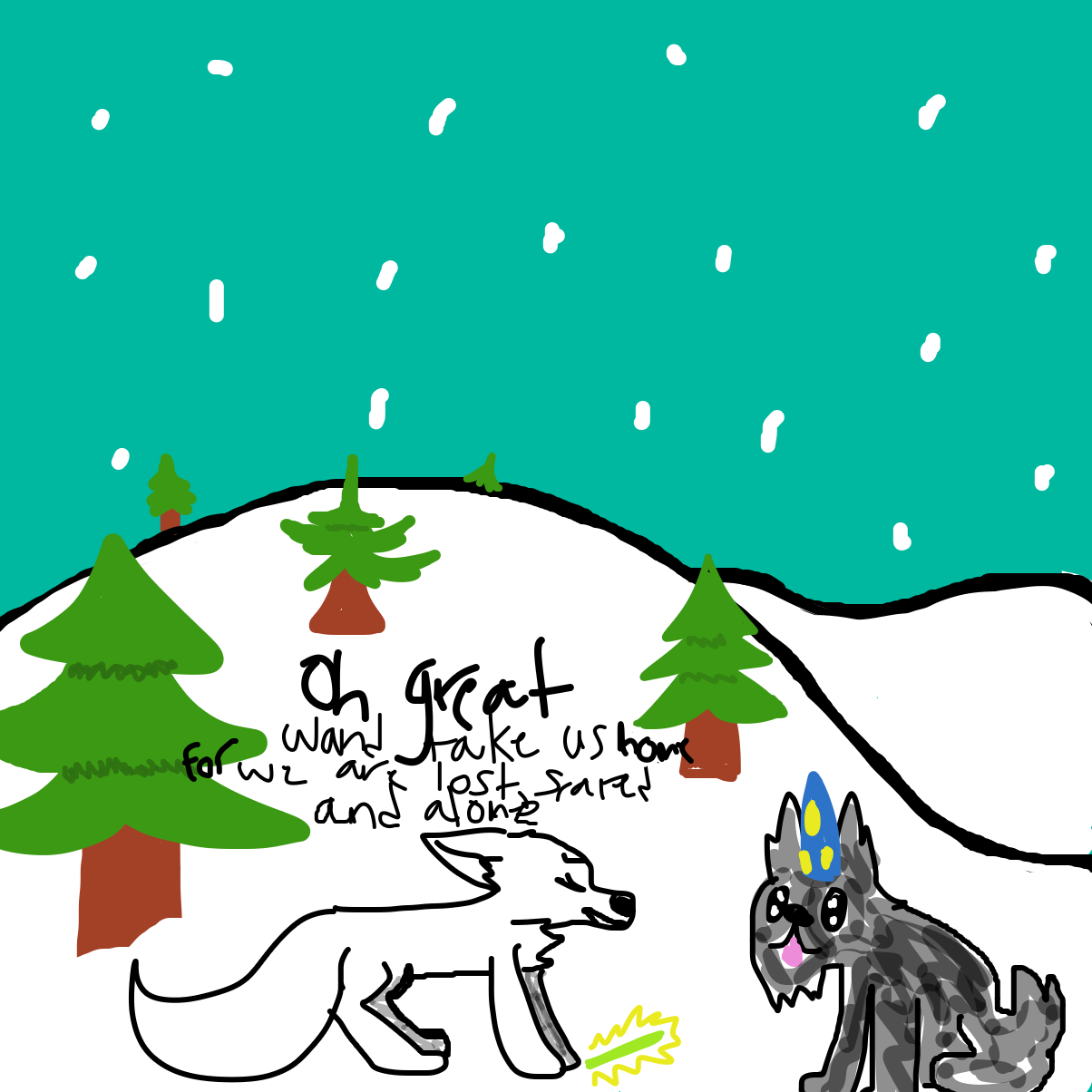 ✨Oh great wand take us home for we are lost, scared an alone✨ - Online Drawing Game Comic Strip Panel by YanaTheDankest