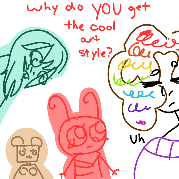 WHY DOES SHE GET THE COOL ART STYLE@!!!! No fair!! - Online Drawing Game Comic Strip Panel by MovedAccounts