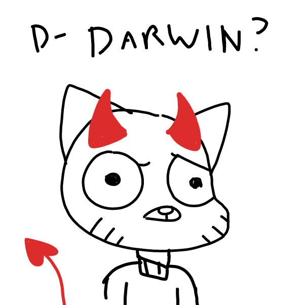 D-d-d-d-dd-d-d-d-d-d-d-d-d--d-d-d-d-d-d-dd-d-d-DARWIN!?!?! - Online Drawing Game Comic Strip Panel by MovedAccounts