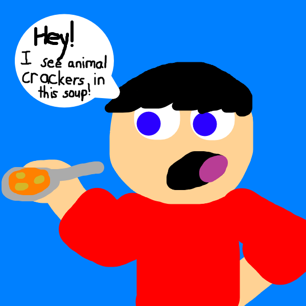 One of the guys finds the animal crackers! - Online Drawing Game Comic Strip Panel by Symmetricalist