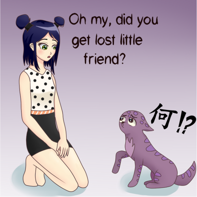 何 means nani! ("what" in Japanese, but I assume that's a well known fact :3 ) - Online Drawing Game Comic Strip Panel by Sellestya