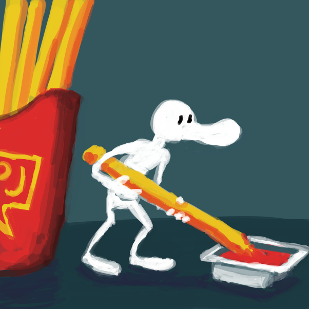 must be one of those super sized meals - Online Drawing Game Comic Strip Panel by Peyocay