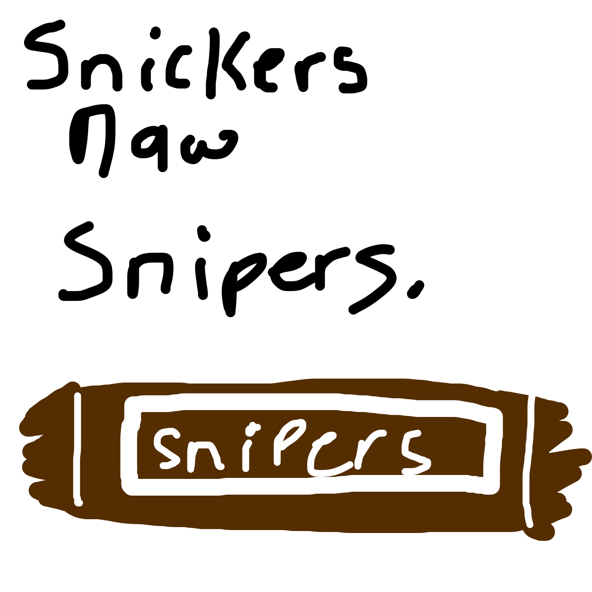 Snipers is the new snickers - Online Drawing Game Comic Strip Panel by Uglyhuman