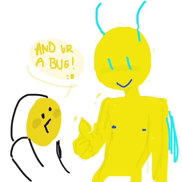 the little egg man is pretty small !! ,, but i guess this does size him down quite a bit lol - Online Drawing Game Comic Strip Panel by cav