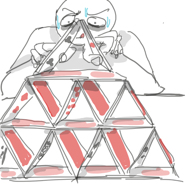 Drawing in house o cards by Mojomos