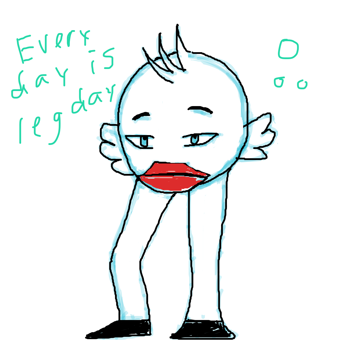 Everyday is leg day. - Online Drawing Game Comic Strip Panel by xx.jas.xx