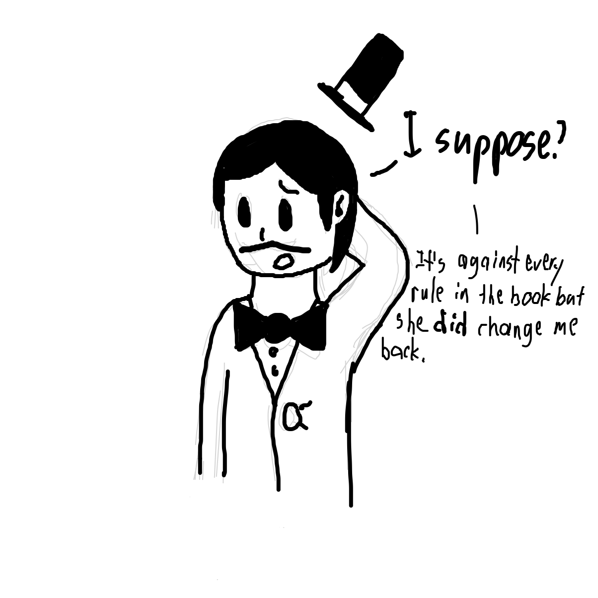 Drawing in Magic Trick by cattywampus