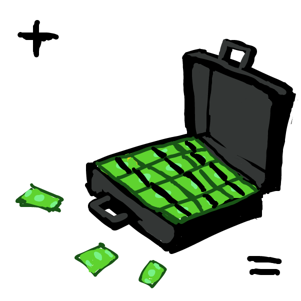 a suitcase full of cash - Online Drawing Game Comic Strip Panel by Peyocay
