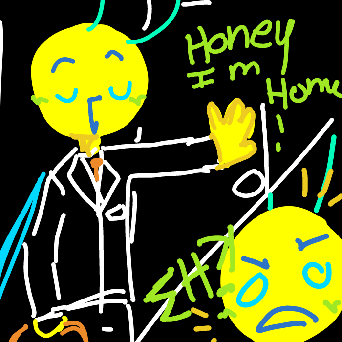 razbug enters and sees his lover with another..  - Online Drawing Game Comic Strip Panel by Razputin