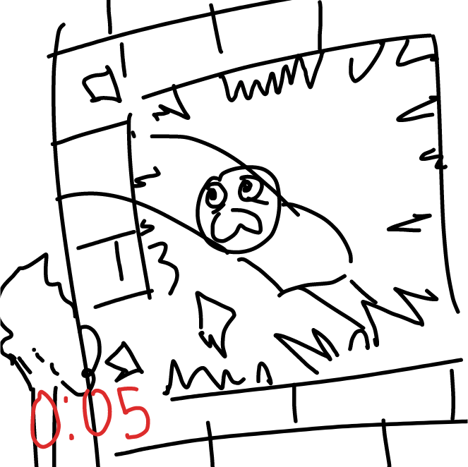 Drawing in Running Out of Time: The Escape Sequence by Pax