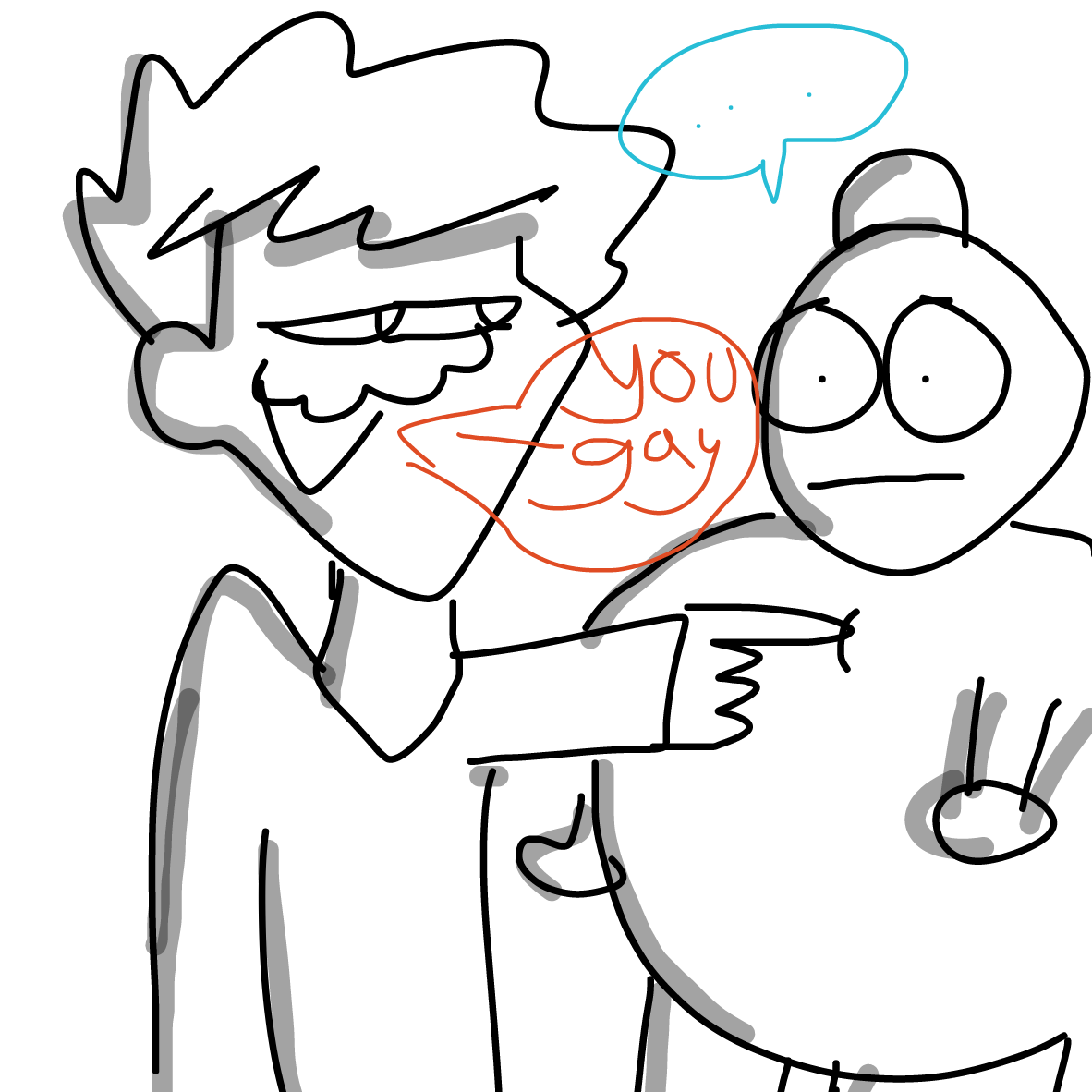 Ethan Calling Pugman Gay - Online Drawing Game Comic Strip Panel by TheOddExplorers