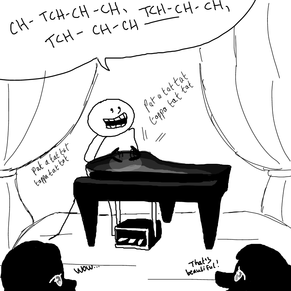 Drawing in A song on the piano by ⚰