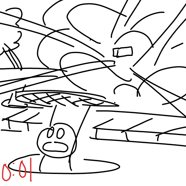 Drawing in Running Out of Time: The Escape Sequence by Pax