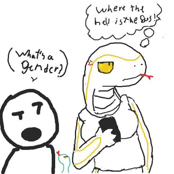 That bus is sure taking it's time - Online Drawing Game Comic Strip Panel by Derren