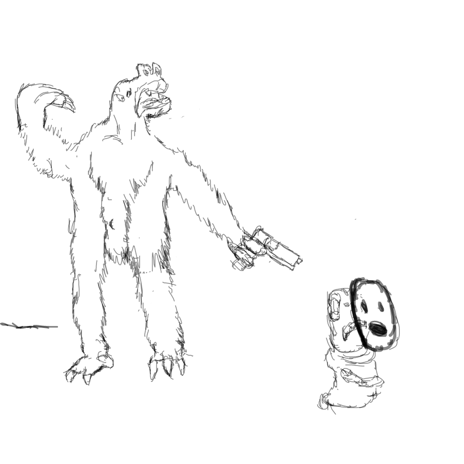 Drawing in angry tamandua by YARF