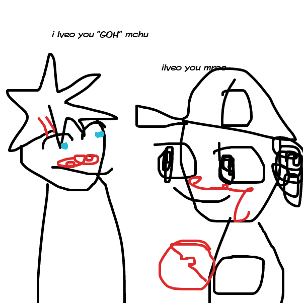 Drawing in i lvoe you "goh" mchu by ashketchup1