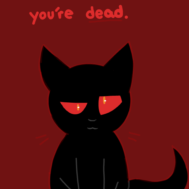 Black cat - Online Drawing Game Comic Strip Panel by Elle