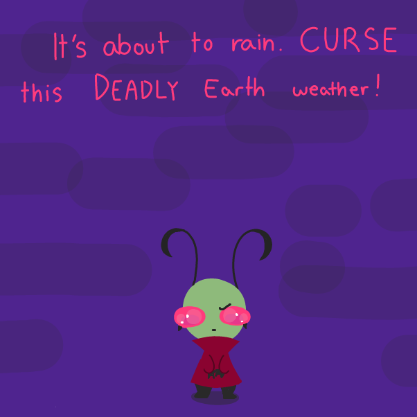 Drawing in Rain, rain, go away by Elle