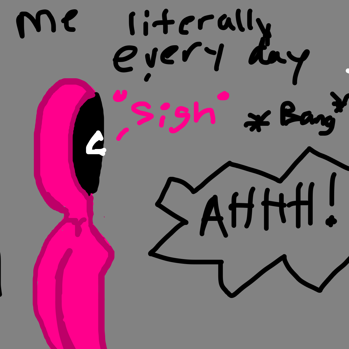 Me at work hearing the daily noises and not knowing what to do.  - Online Drawing Game Comic Strip Panel by Uglyhuman