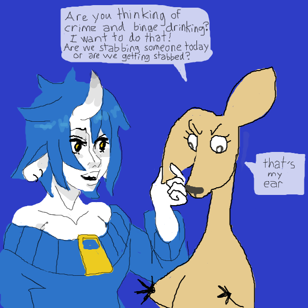 important life experiences
-body slam a car in the middle of an outback road
-go drinking with blue hair lady and become accessory in her revenge killings
 - Online Drawing Game Comic Strip Panel by Chepley