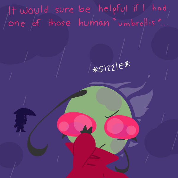 Drawing in Rain, rain, go away by Elle