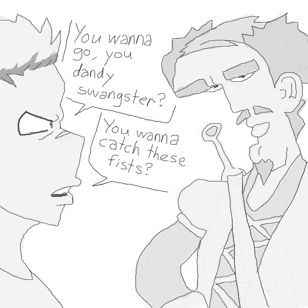 and it was taken as a threat!

 - Online Drawing Game Comic Strip Panel by Chepley