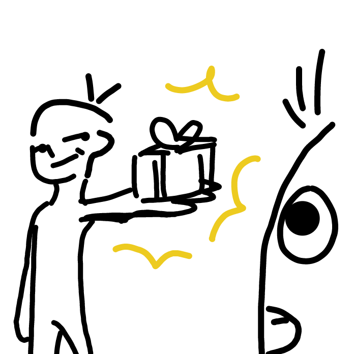  a gift!  - Online Drawing Game Comic Strip Panel by peachiwi