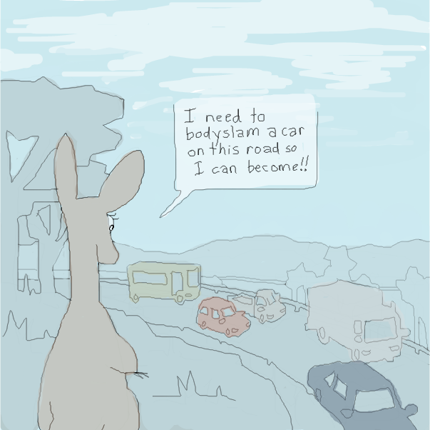 Drawing in deadacc hits a kangaroo by ChepForgetful