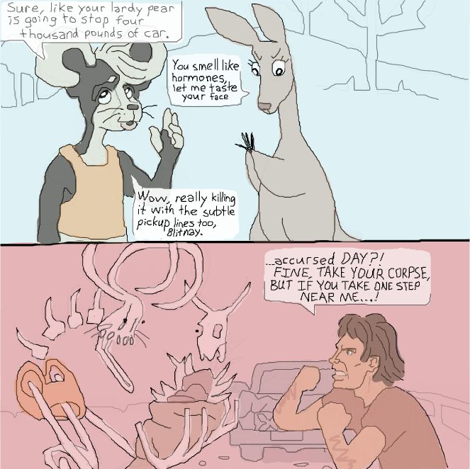 Drawing in deadacc hits a kangaroo by ChepForgetful