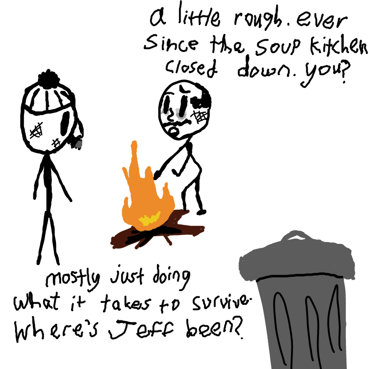 jeff's ambiton has lead him to prison in the past. what this time??? - Online Drawing Game Comic Strip Panel by Timebreak