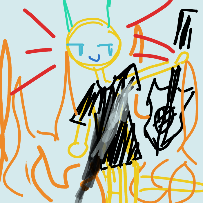 he smudged the paper :/ - Online Drawing Game Comic Strip Panel by Razputin