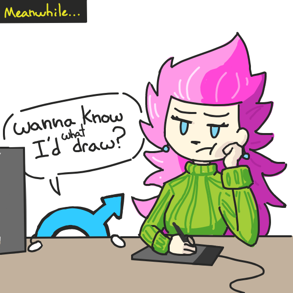 art block and my ass go a long ways . . . every night  - Online Drawing Game Comic Strip Panel by Cake Emoji