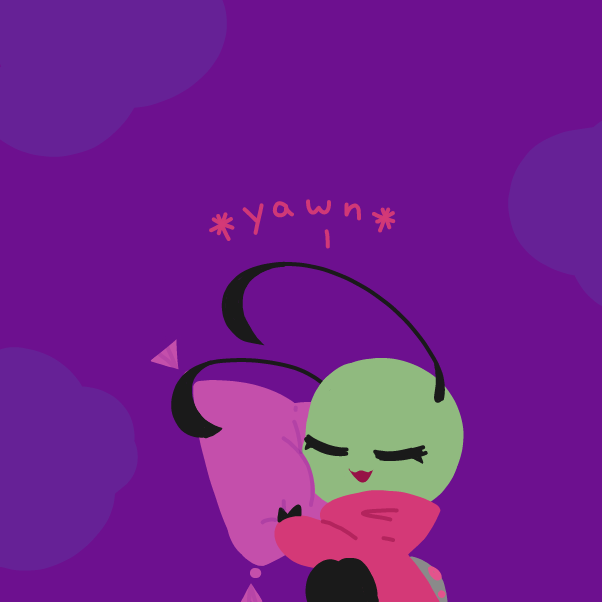 elleshye in dreamland... she's probably dreaming about conquering earth or about eating snacks - Online Drawing Game Comic Strip Panel by Elle