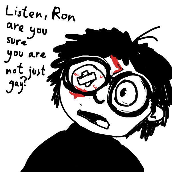 every day seems to be Dumbledore day for you Ron - Online Drawing Game Comic Strip Panel by Peyocay