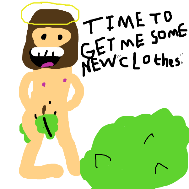 Drawing in naked jesus goes clothes shopping by BananaDoc