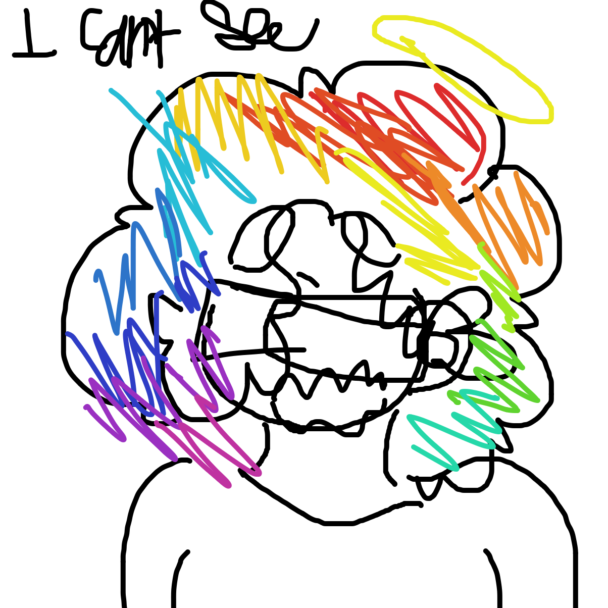 Drawing in draw yourself blindfold while being blindfold by YanaTheDankest