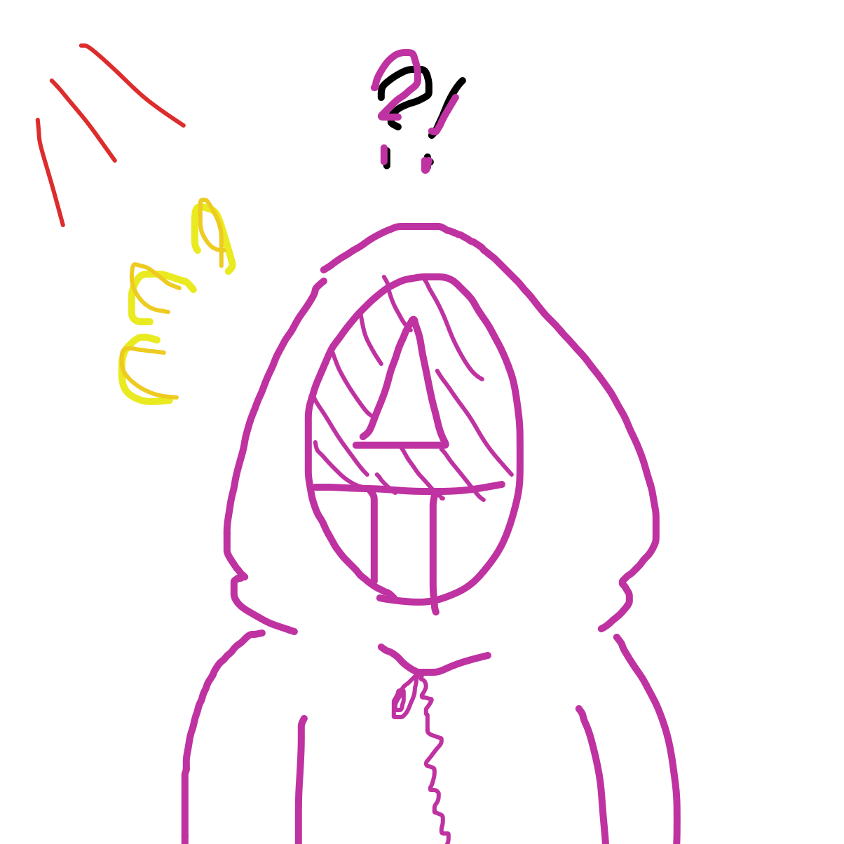 Drawing in pink solider by YanaTheDankest