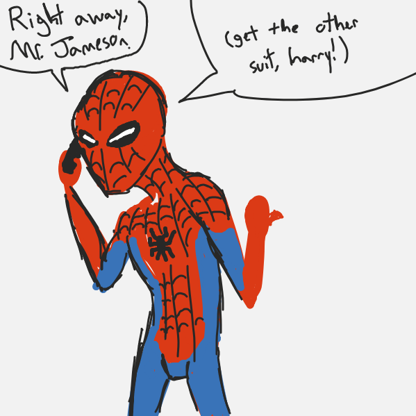 raimi spiderman > disney spiderman - Online Drawing Game Comic Strip Panel by pixie_press
