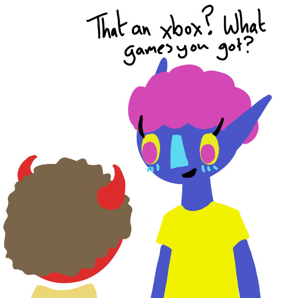 Drawing in Salutations, friend! by EggLeon