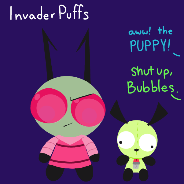 i can see bubbles as gir, blossom as dib, and buttercup as zim because of the shared personality traits - Online Drawing Game Comic Strip Panel by Elle