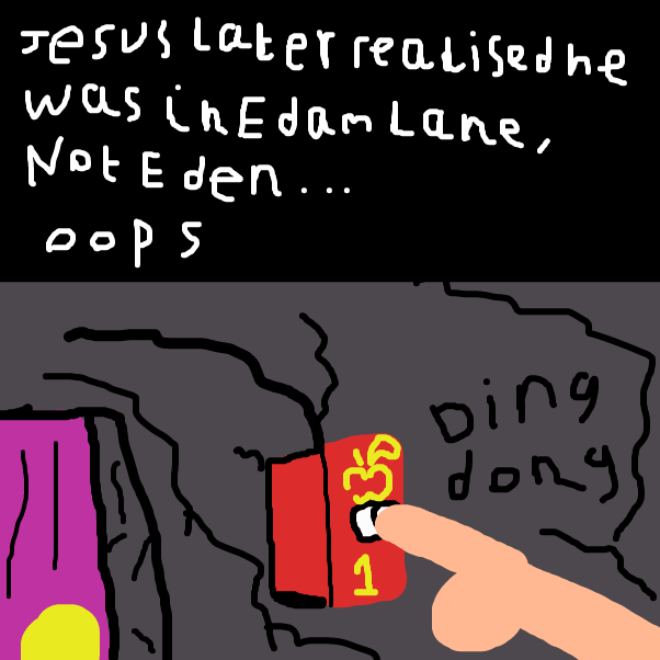 Drawing in Naked Jesus Visits His Neighbours part 2 by BananaDoc