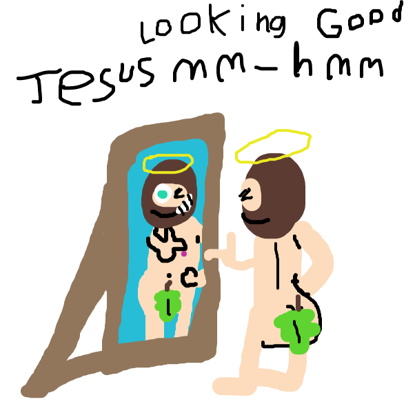 Drawing in Naked Jesus And The Mirror by BananaDoc