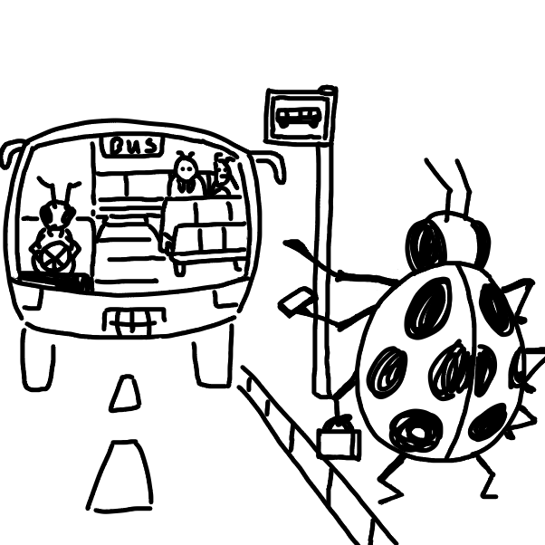 Drawing in Bugs On A Bus by EggLeon