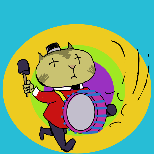 BANG BOOM!- FELINE MARCHING BAND!! - Online Drawing Game Comic Strip Panel by Emjaypatrick