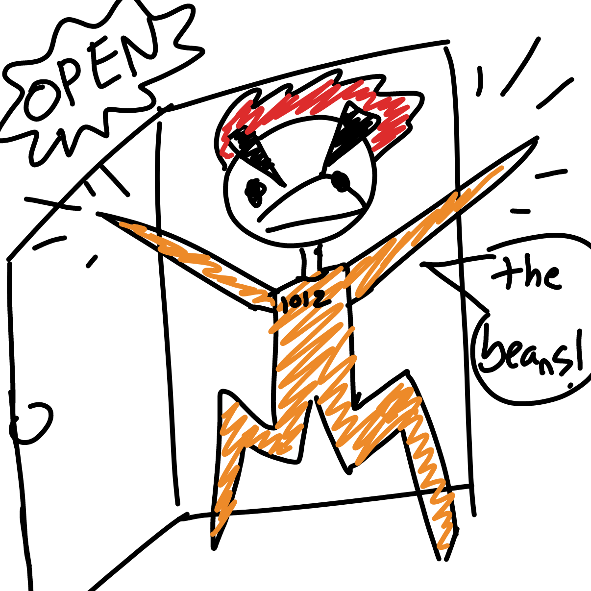 a mysterious man bursts through the door! - Online Drawing Game Comic Strip Panel by alice_wing